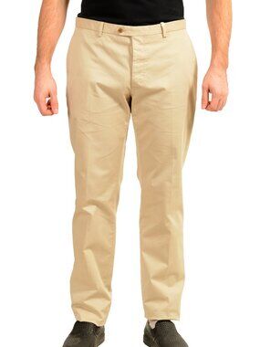Malo Men's Gray Wool Flat Front Dress Pants US 32 IT 48
